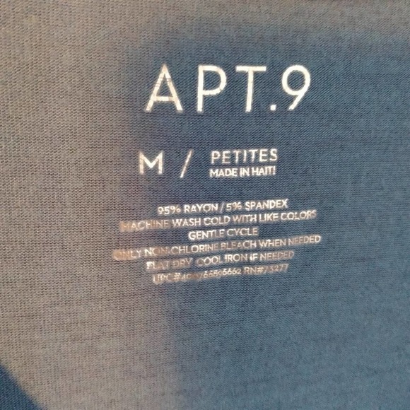 🎈4 FOR $20 APT 9 Short Sleeve Blue Print Top T-Shirt Sz MP - Picture 3 of 5